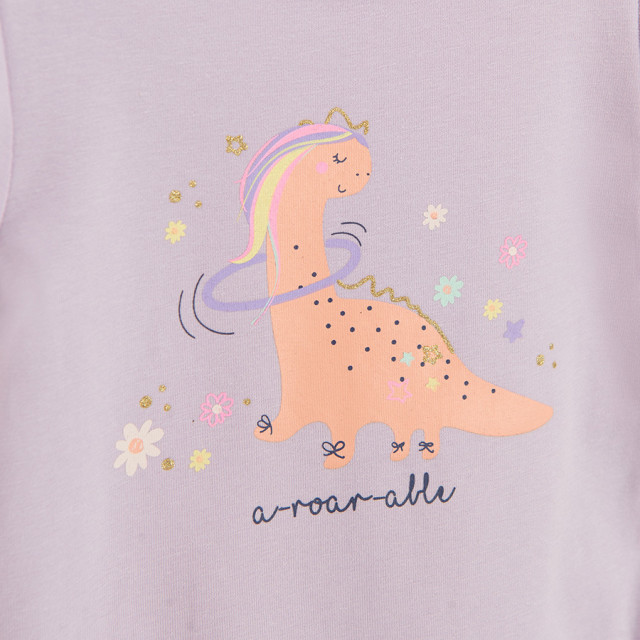 Боди с къс ръкав, цвят: Лилав