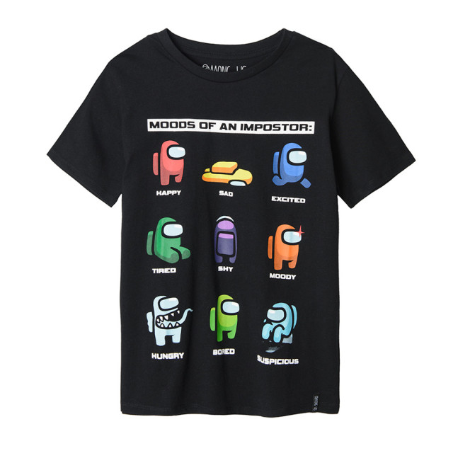 Тениска с къс ръкав AMONG US, цвят: Черен