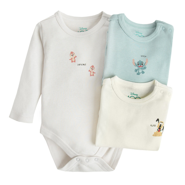 Боди с дълъг ръкав 3бр. MICKEY & FRIENDS, цвят: Микс