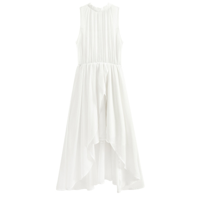 Рокля без ръкав, цвят: Бял