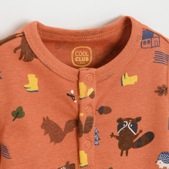 Боди с дълъг ръкав, цвят: Керемиден