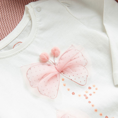 Блуза с дълъг ръкав, цвят: Бял