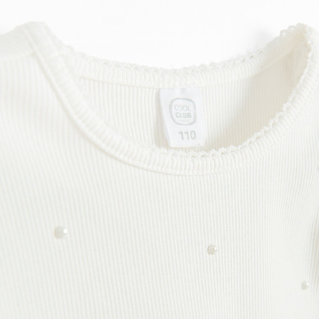 Блуза с къс ръкав, цвят: Бял