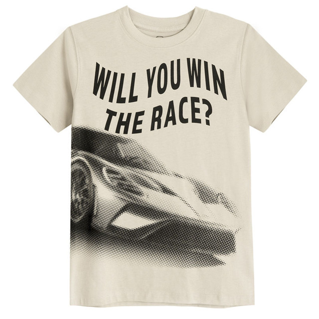 Тениска с къс ръкав, цвят: Бежов