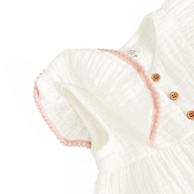 Рокля с къс ръкав, цвят: Кремав