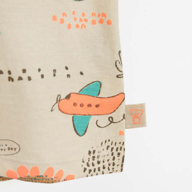 Тениска с къс ръкав, цвят: Кремав