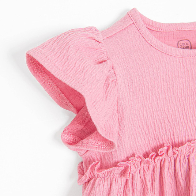 Рокля с къс ръкав, цвят: Розов