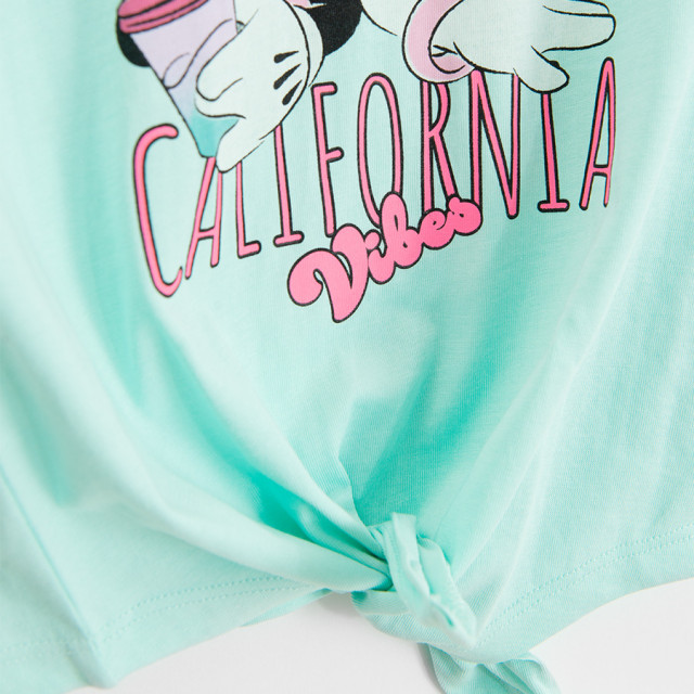 Блуза с къс ръкав MINNIE & FRIENDS, цвят: Тюркоазен