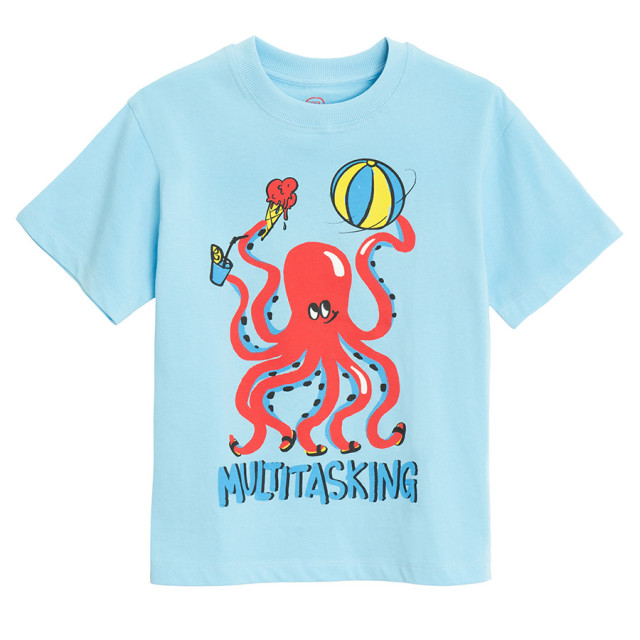 Тениска с къс ръкав, цвят: Син