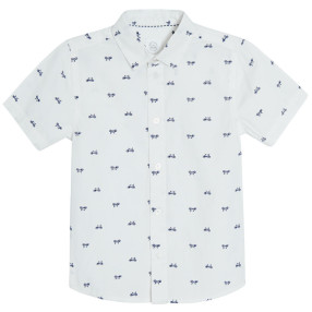 Риза с къс ръкав, цвят: Бял