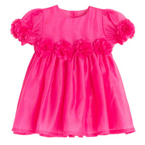 Рокля с къс ръкав, цвят: Магента