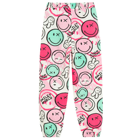 Спортен панталон SMILEY, цвят: Бял