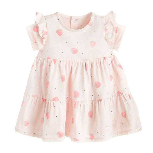 Рокля с къс ръкав, цвят: Розов