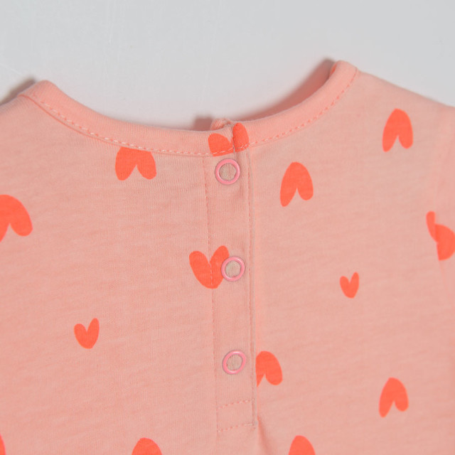 Рокля с къс ръкав, цвят: Флуоресцентен корал