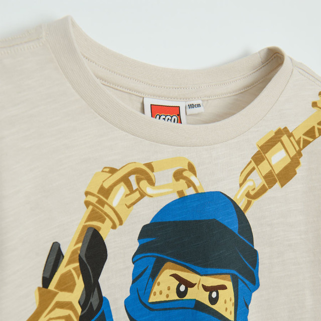 Тениска с къс ръкав LEGO NINJAGO, цвят: Бежов