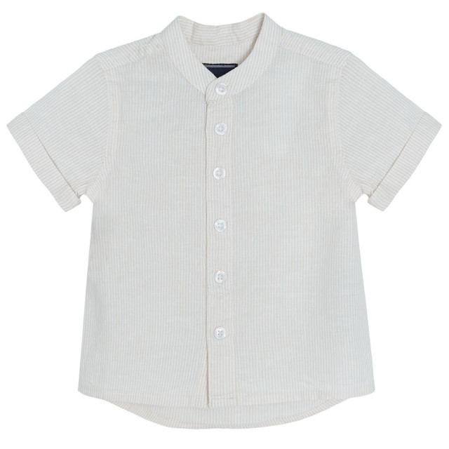 Риза с къс ръкав, цвят: Светло бежово