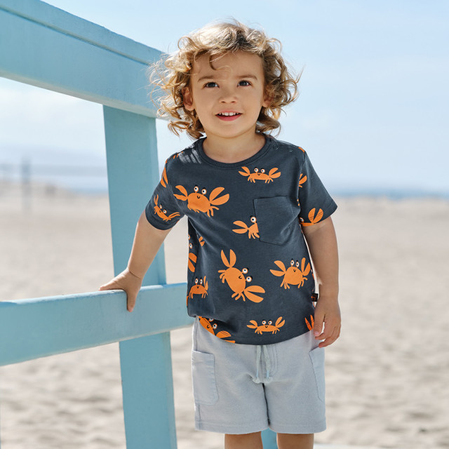 Тениска с къс ръкав, цвят: Морско син