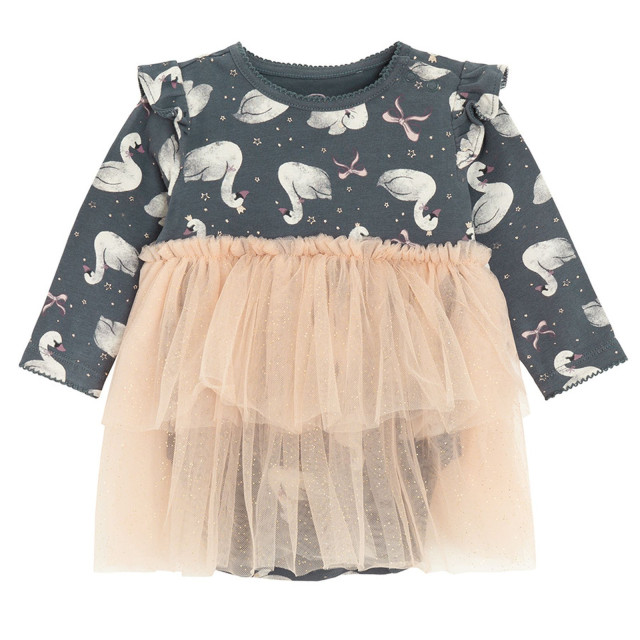 Боди с дълъг ръкав, цвят: Сив