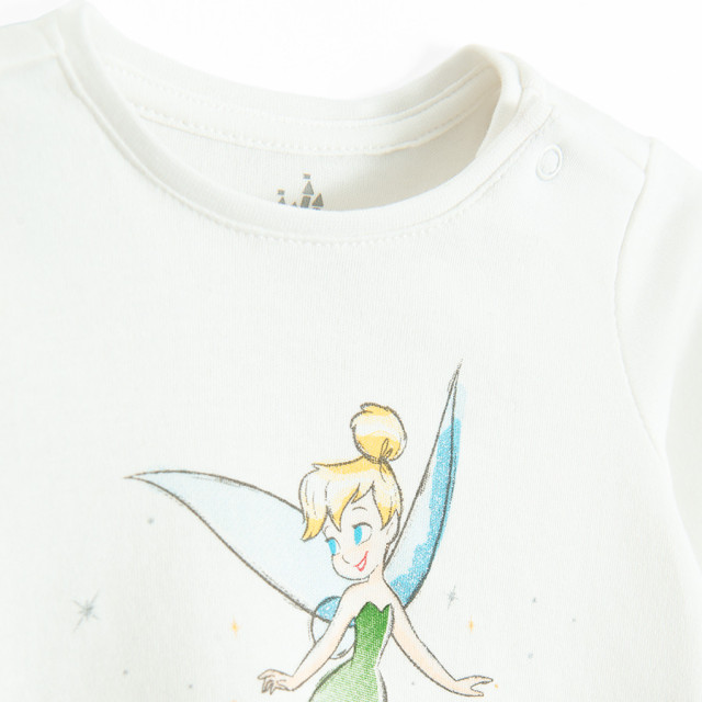 Тениска с дълъг ръкав TINKER BELL, цвят: Кремав