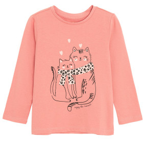 Тениска с дълъг ръкав, цвят: Праскова