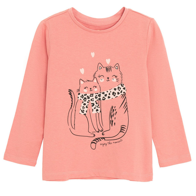 Тениска с дълъг ръкав, цвят: Праскова