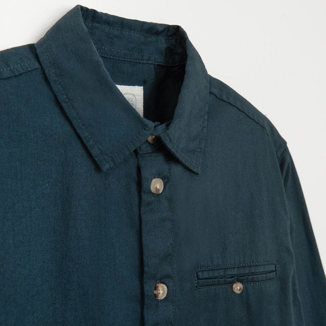 Риза с дълъг ръкав, цвят: Морско син