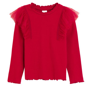 Блуза с дълъг ръкав, цвят: Червен