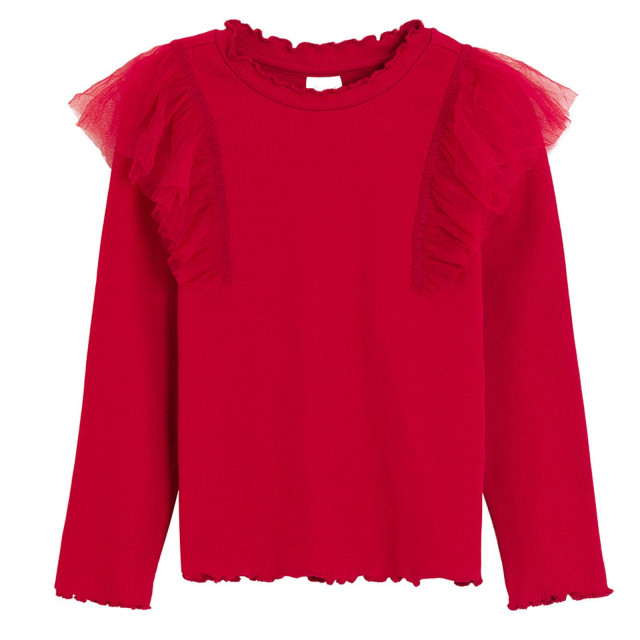 Блуза с дълъг ръкав, цвят: Червен