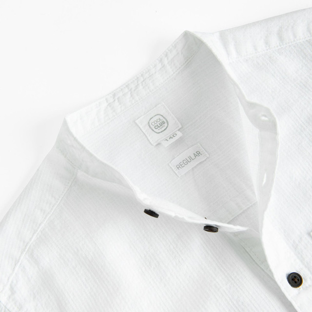 Риза с къс ръкав, цвят: Бял