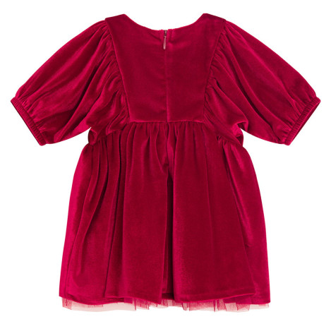 Рокля с къс ръкав, цвят: Червен