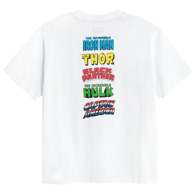 Тениска с къс ръкав MARVEL, цвят: Бял
