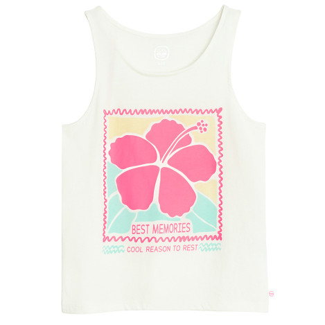 Тениска без ръкав, цвят: Бял