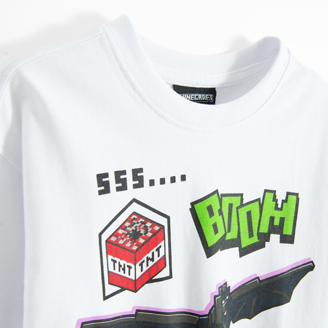 Блуза с дълъг ръкав MINECRAFT, цвят: Бял