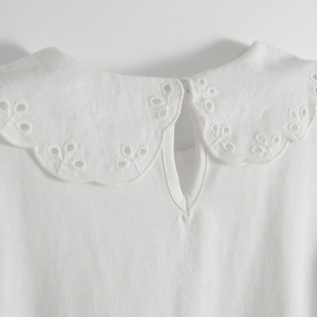 Блуза с къс ръкав, цвят: Бял