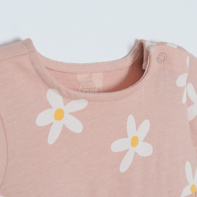 Рокля с къс ръкав, цвят: Светло розов