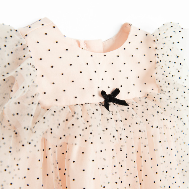 Рокля с дълъг ръкав, цвят: Светло бежово