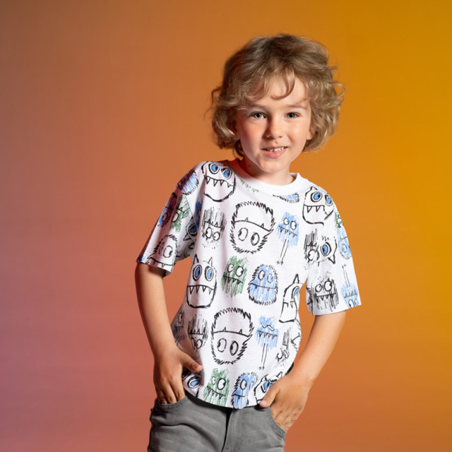 Тениска с къс ръкав, цвят: Бял