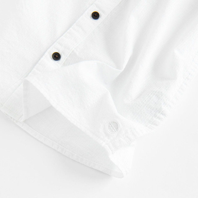 Риза с къс ръкав, цвят: Бял