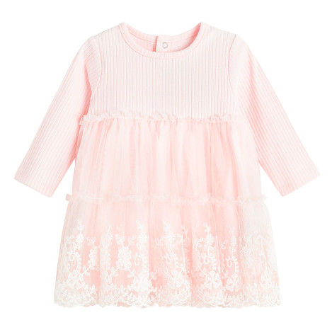 Рокля с дълъг ръкав, цвят: Розов