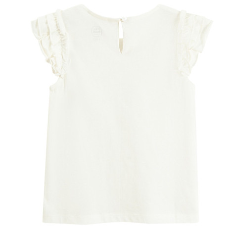 Блуза с къс ръкав, цвят: Бял