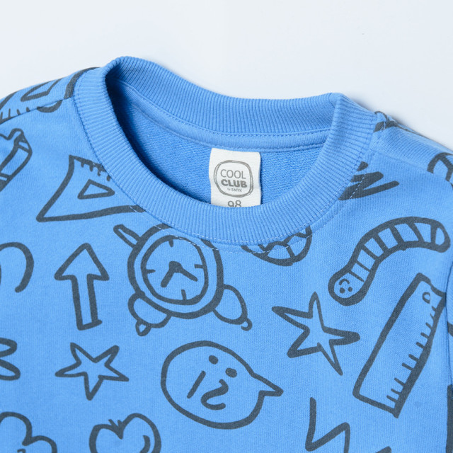 Блуза с дълъг ръкав, цвят: Син