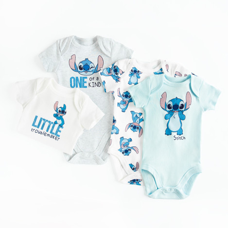Боди с къс ръкав 4бр. LILO & STITCH, цвят: Микс