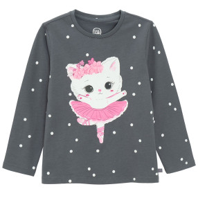 Тениска с дълъг ръкав, цвят: Черен