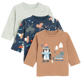 Тениска с дълъг ръкав 3бр., цвят: Микс