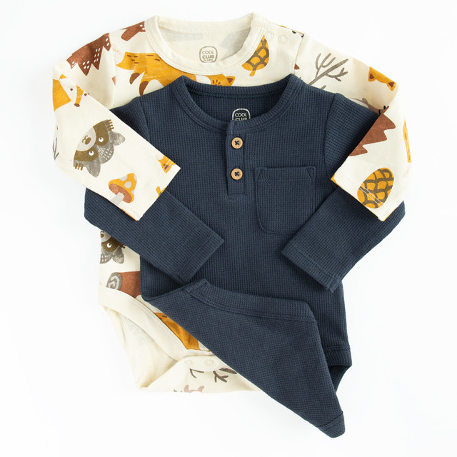 Боди с дълъг ръкав 2бр., цвят: Микс