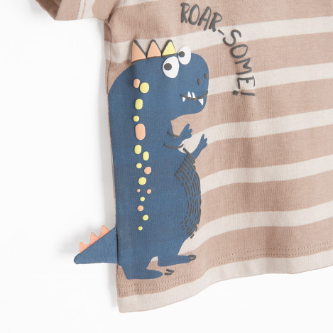 Тениска с къс ръкав, цвят: Бежов