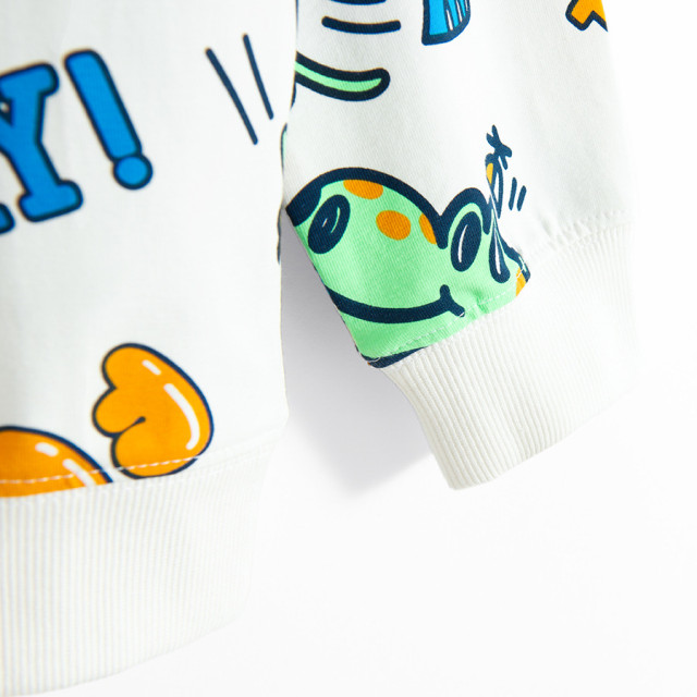 Блуза с дълъг ръкав, цвят: Мръсно бял