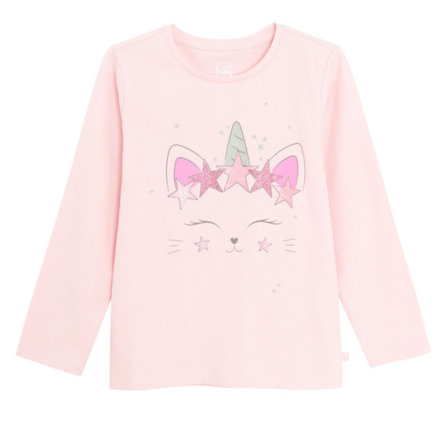 Тениска с дълъг ръкав, цвят: Розов