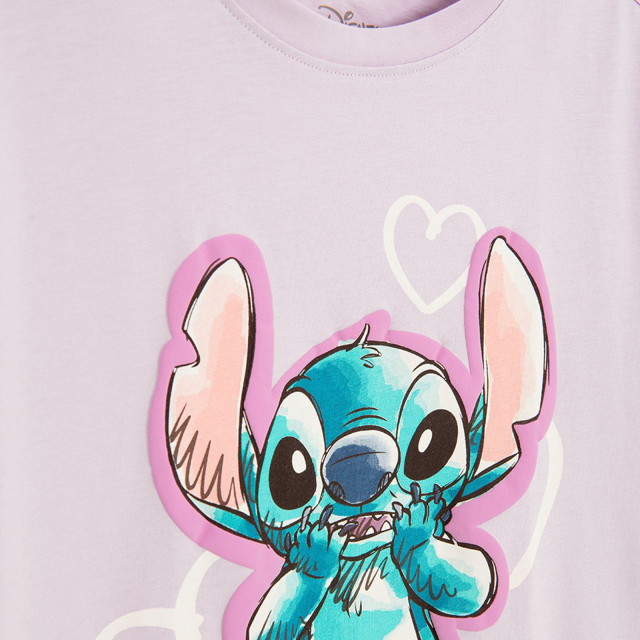 Тениска с къс ръкав LILO & STITCH, цвят: Лилав