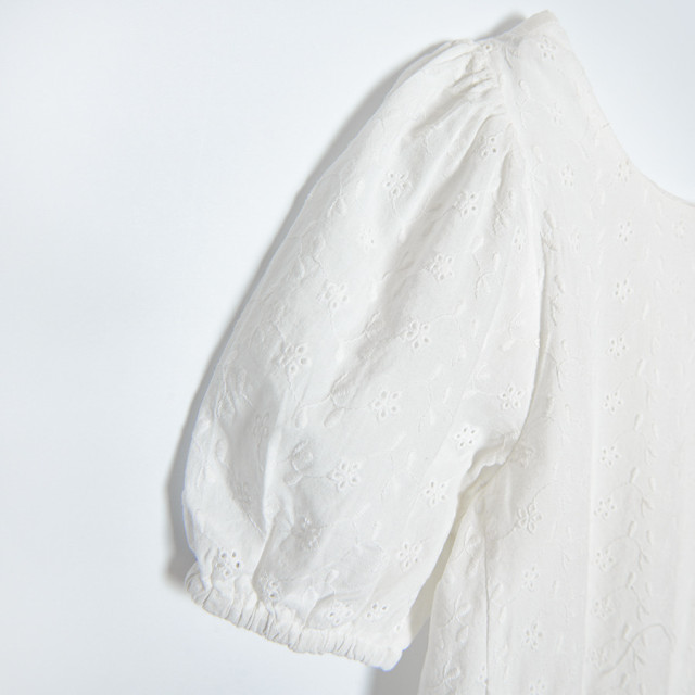 Рокля с къс ръкав, цвят: Бял